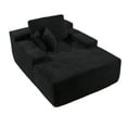 thumbnail image 5 of XIZZI 67" Chaise Lounge Indoor, No Assembly Required, Oversized Upholstered Sleeper Sofa Bed with Throw Pillows, Corduroy Fabric, Black, 5 of 10