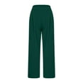 thumbnail image 4 of Summer Savings Clearance! RQYYD Women's Wide Leg Pants High Waisted Work Dress Pants Loose Fit Back Elastic Waist Business Casual Trousers Office Clearance under $10, 4 of 7