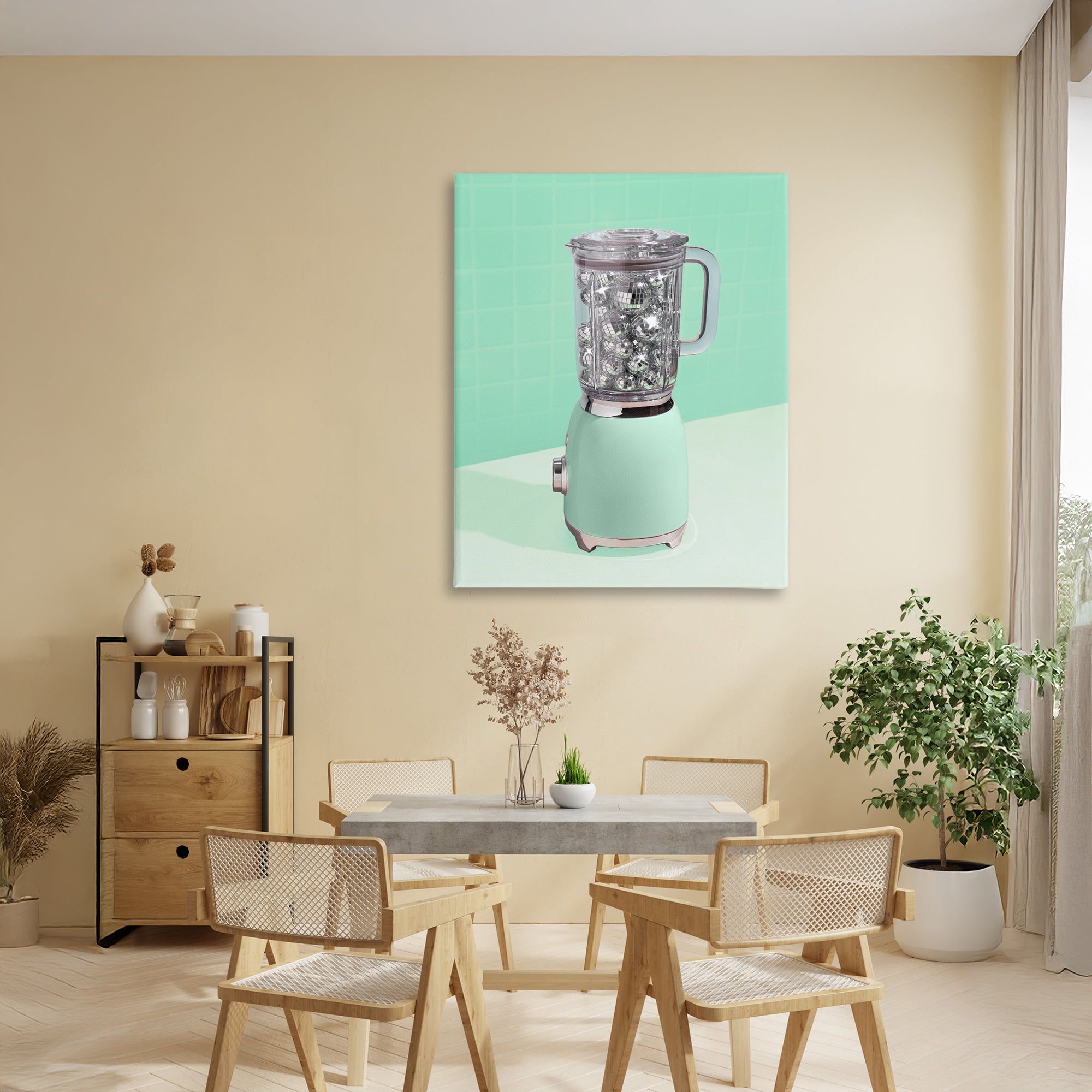 Stupell Industries Disco Drink Blender over Green Canvas Wall Art, design by LISH Creative
