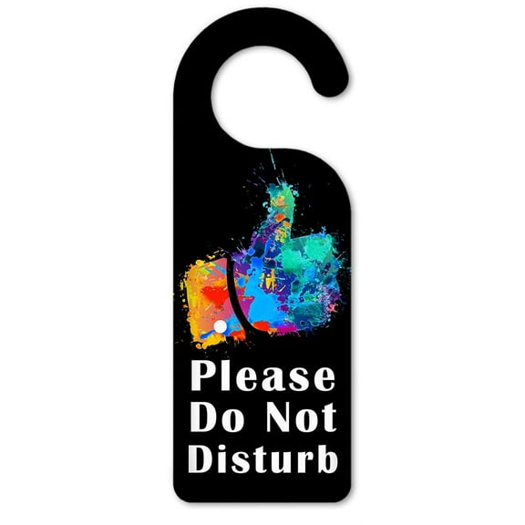 Do Not Disturb Door Knob Hanger Sign - Colorful Splatter