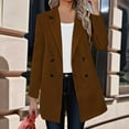 thumbnail image 5 of RYRJJ Womens Long Double Breasted Coats Lapel Collar Peacoat Fall Winter Slim Fit Jackets Trench Coat Outwear with Pockets(Brown,S), 5 of 9