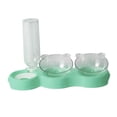 thumbnail image 1 of Comedero y bebedero automático para perros y gatos con inclinación de 15 grados y botella. Verde, 1 of 8