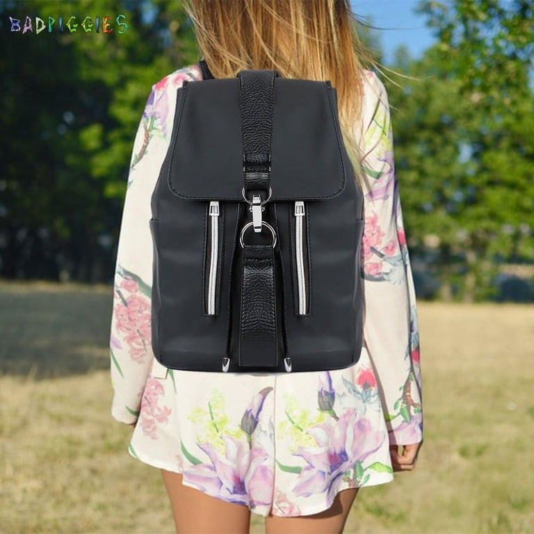 BadPiggies Women Laptop Backpack Purse Nylon PU Leather Anti  display picture 1
