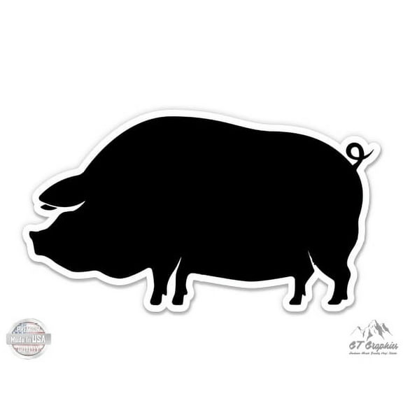 Pig Shape Butcher - 3" Vinyl Sticker - For Car Laptop I-Pad Phone Helmet Hard Hat - Waterproof Decal