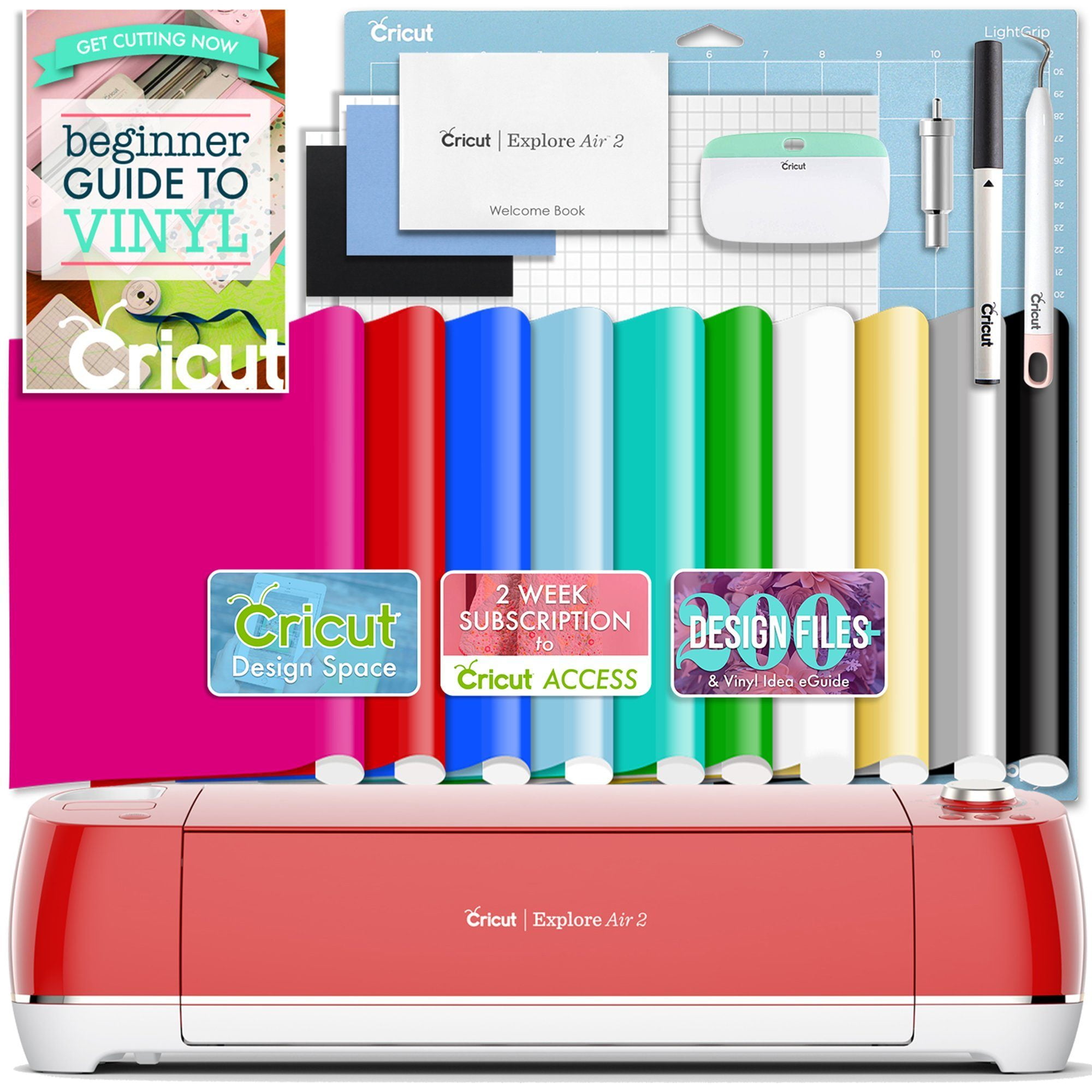 cricut red explore air 2 vinyl bundle walmartcom walmartcom