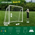 thumbnail image 2 of MOPHOTO Soccer Goals for Backyard,8"x6"White Foldable Practice Training Goals,Steel Portable Soccer Training Equipment,Moveable Weatherproof for Adults Youth Outdoor, 2 of 7