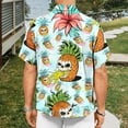 thumbnail image 4 of Beach Shirt Men Pineapple Print Casual Summer Shirts Hawaiian Button Down Clothes for Beach, 4 of 6