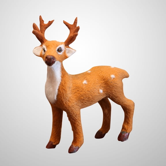 Homoyoyo Christmas Deer Decorations Set of 3 Realistic Plush Fabric Holiday Home Ornaments