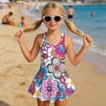 thumbnail image 3 of Uorisanigo Swimsuits for Girls Colorful Flower Polyester and Spandex Fabric Summer Swim Dress Size 12-13 One Piece Bathing Suit Swimwear Beach Sport, 3 of 6