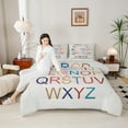 thumbnail image 4 of Feelyou Cartoon Initial Letter Bedding Comforter Set, Colorful Monogrammed Twin Comforter Sets, Teens Boys Girls Kids Bedding Set, Lightweight Room Decor, 2 Pieces, 4 of 8
