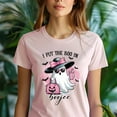 thumbnail image 5 of I Put The Boo In Boojee Shirt Cute Ghost Pink Halloween Tee, Gold, Size XL, 5 of 6
