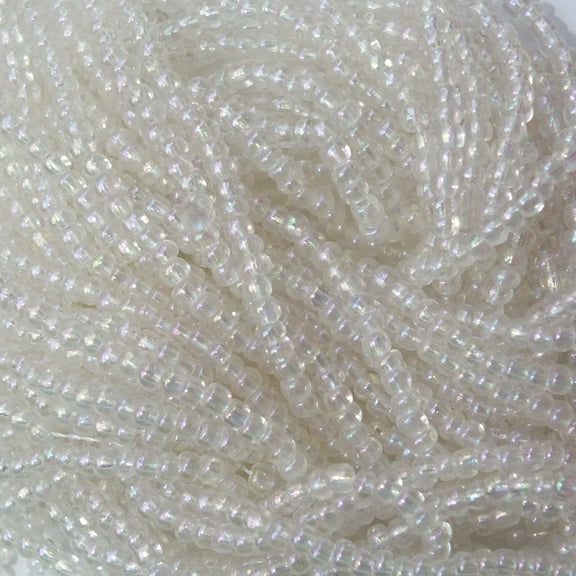 Seed Beads Crystal Clear Rainbow Iris 10/0 Czech Glass Full Hank Pack