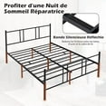 thumbnail image 5 of Full Size Bed Frame Classic Metal High Platform Bedframes with Victorian Style Iron-Art Headboard/Footboard/Under Bed Storage, 11.2 Inch High, 5 of 7