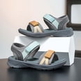 thumbnail image 6 of WEIGFI Infant Todder Girls Sandals Open Toe Patchwork Summer Fashion Outdoor Soft Sole Breathable Wear Comfort Casual Walking Adjustable Strap Funny Holiday Shoes,Navy,4.5-5 Years, 6 of 9