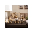 thumbnail image 2 of Decorative Dogs Figurine Statues for Home Decor - Ornaments for Bathroom, Office, or Living Room - Sculptural Accent for Bedroom Shelf or Coffee Table - Set of 3, 10", 8", 6", Gold & Metallic, 2 of 12