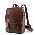 thumbnail image 1 of Mochila de cuero vegano Vintage Laptop Bookbag para Mujeres Hombres, Black Faux Leather Backpack Purse College School Bookbag Weekend Travel Daypack Sailing Electrónica, 1 of 6