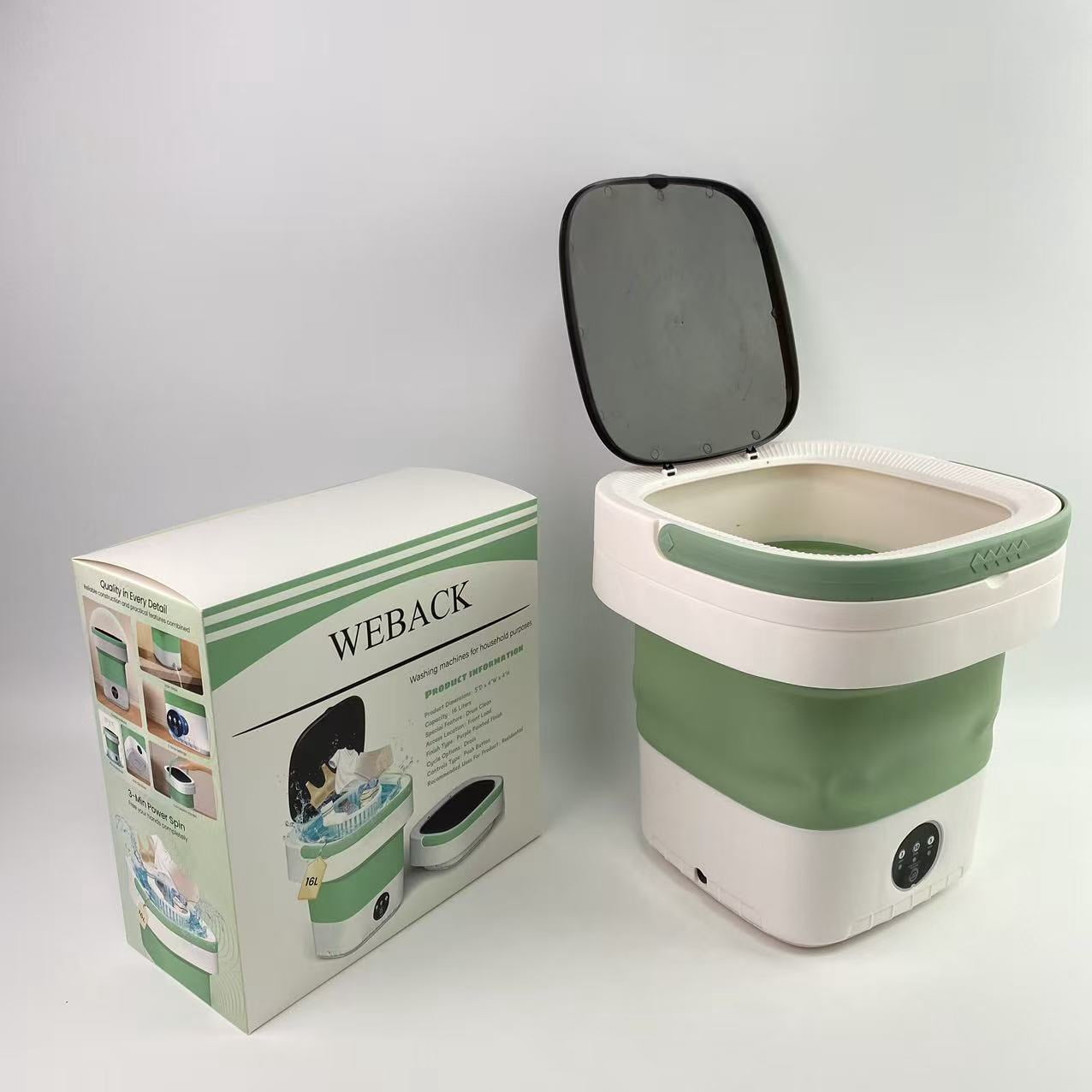 WEBACK Washing machines for household purposes,Portable Washing Machine, 16L Upgraded with Spin Basket Laundry Machine - Green