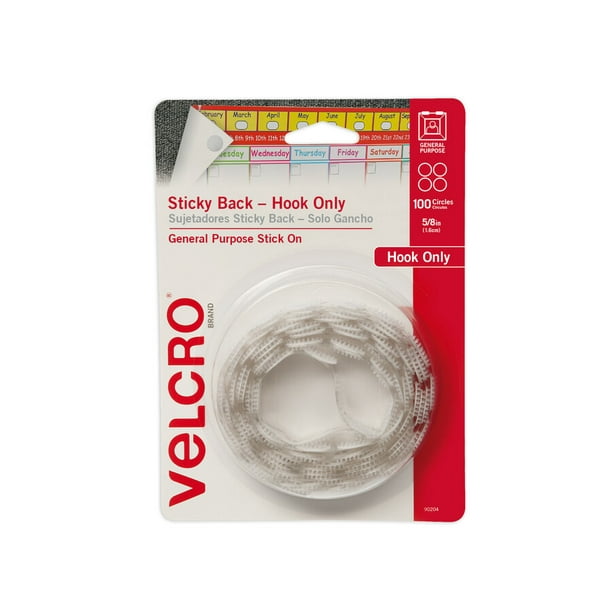 køre Perseus drag Velcro Brand Hook Only Sticky Back Coins, 5/8 Inch, White, Pack Of 100 -  Walmart.com