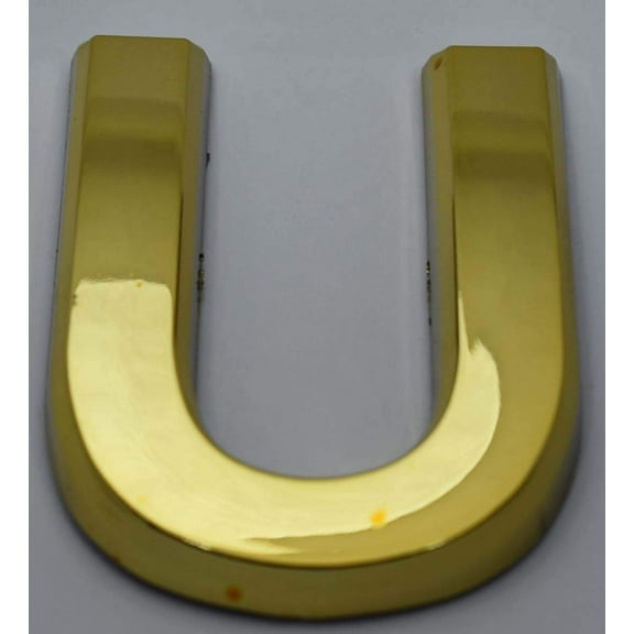 1 PCS - Apartment Number Sign/Mailbox Number Sign, Door Number Sign. Letter U Gold (Gold, 3D, Size 2.75 x 1.75, Comes with Double Sided Tape)- The Maple line