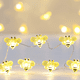 thumbnail image 1 of Guirnalda de luces de hadas con forma de abeja de miel, luces de hadas brillantes duraderas hechas a mano para decoración interior y exterior, 8 modos con control remoto (10 pies), 1 of 5
