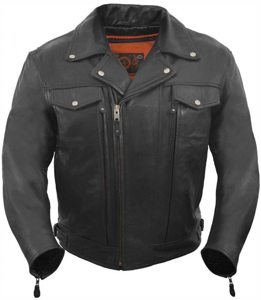 True Element Men's Asymmetrical, Vented Motorcycle Jacket with 2 ...
