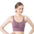 thumbnail image 5 of Baywell Womens Padded Sports Bra Cross Back Bra Workout Strappy Bra Seamless Comfortable Yoga Bra 3 Pack Purple S-XL, 5 of 8