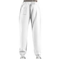 thumbnail image 4 of cfhntfmh Mens Jogger Lightweight Athletic Workout Pants Cinch Bottom Solid Jogging Fall Fashion Sweatpants for Gym（White,Medium), 4 of 4