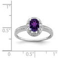 thumbnail image 5 of 925 Sterling Silver Rhodium-Plated Diamond and Amethyst Ring Size 10, 5 of 6