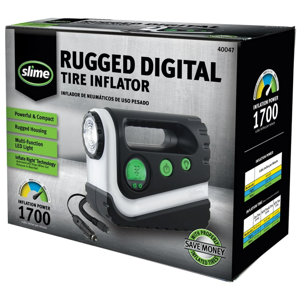 Slime Rugged Digital Tire Inflator Inflate Right 12V 40047 Walmart