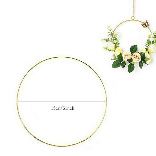 Carro metálico rodante, lámpara de mesa de madera, anillo de encaje DIY, anillos metálicos móviles para colgar en la pared, guirnalda decorativa para bodas, dorado, anillo decorativo grande,