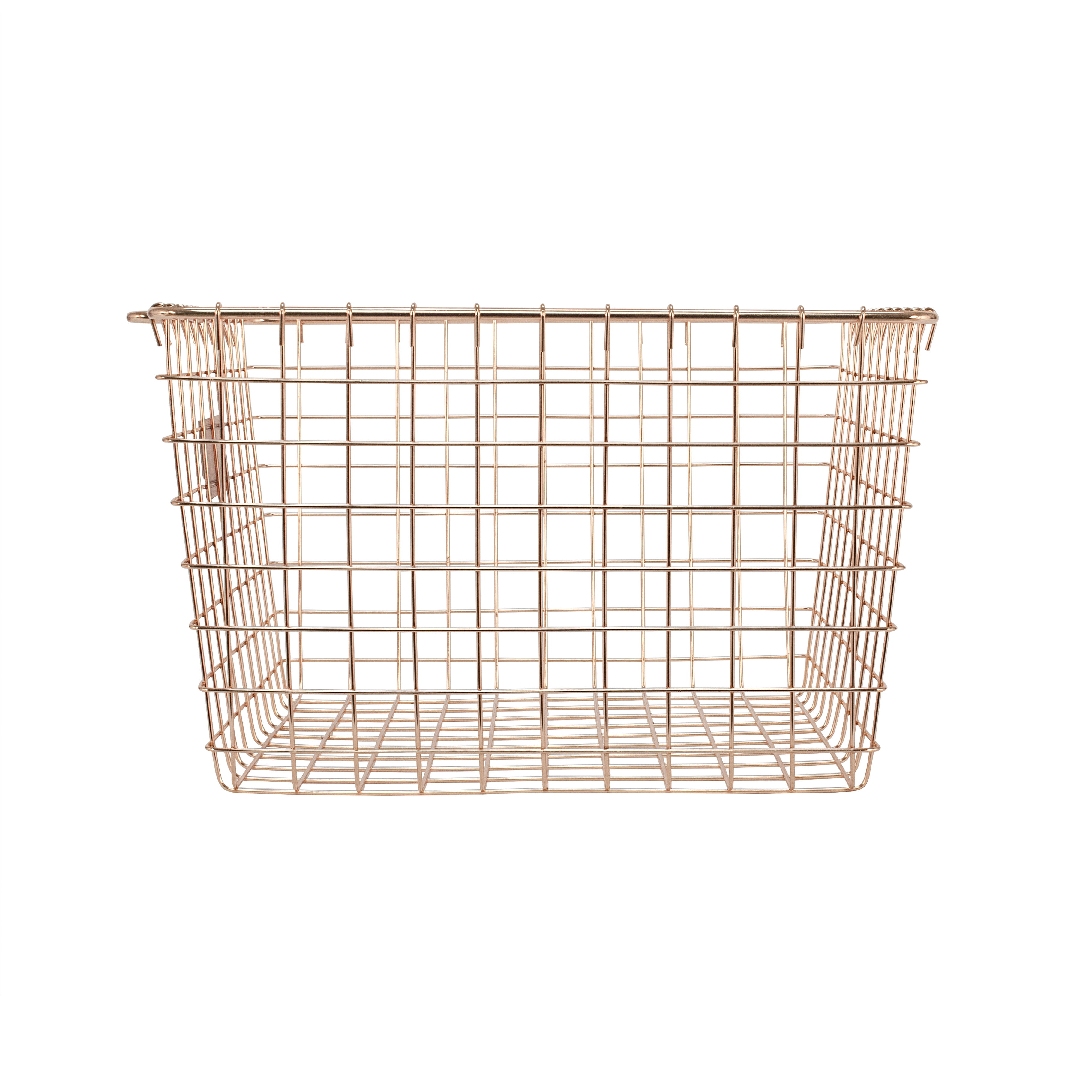 Spectrum Diversified Steel Wire Storage Basket Organizer for Closets,  Pantry, Kitchen, Garage, Bathroom and More, Small, Satin Nickel