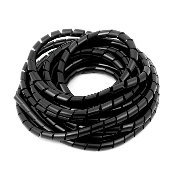 8mm Flexible Spiral Tube Cable Wire Wrap Computer Manage Cord Black 4 Meter