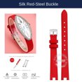 thumbnail image 3 of Correa de reloj de seda para mujer de la serie de bañeras Cartier WGBA0015 WJBA0023 con muescas de piel de vaca Braelet de piel de becerro blanca y roja de 12 x 4 mm, 3 of 5