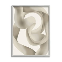 Stupell Industries Modern Wavy Abstraction Abstract Painting Gray Framed Art Print Wall Art, 16 x 20