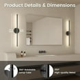 thumbnail image 5 of Battery Operated Wall Sconces Set of 2, 360°Rotation Wireless Rechargeable Wall Lights: Dimmable Detachable Wall Lamp with Remote Control, 3000K-6000K Infinite Dimming Wall Sconce 27.6 Inch, 5 of 6