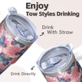 thumbnail image 4 of 20OZ Stainless Steel Purple Butterfly Beverage Tumbler with Handle Insulated Coffee Travel Mug Gift for Women Girls on Birthday Christmas Commute, 4 of 6