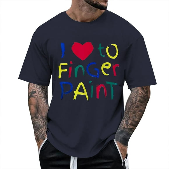 Men T Shirts Heart To Finger Paint I'm Paint Cute T Shirt for Men