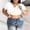 White, variant on Odbmxy T-Shirts Womens Plus Size Short Sleeve V-Neck Summer Ladies Tops Leisure Slim Plain Layering Athletic Padded