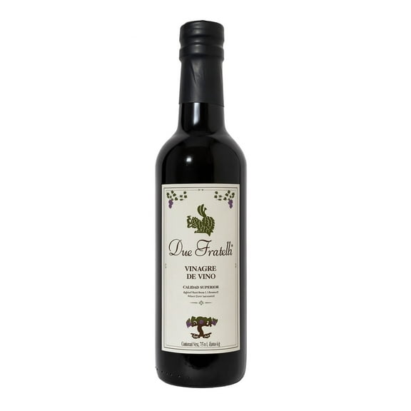 Due Fratelli Red Wine Vinegar 6% Acidity, Vinagre de Vino Calidad Superior, 375 ml