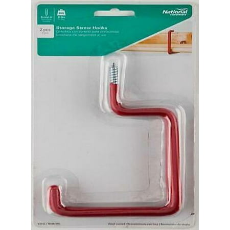 

1PK National Hardware N188-005 V2155 Large Storage Screw Hook Vinyl coated Red