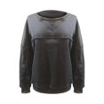 thumbnail image 4 of Gibobby Sudadera de mujer Sudadera de manga larga con cuello redondo para mujer(Negro,XG), 4 of 5