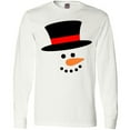 thumbnail image 3 of Inktastic Snowman with Top Hat and Carrot Nose Long Sleeve T-Shirt, 3 of 5