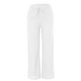 thumbnail image 5 of EDFBUYKRS Female Women Pants Casual Womens Tall Pants 35 Inseam Women High Waisted Wide Leg Pants Fashion Drawstring Elastic Trousers Comfy Straight Leg Long Pants with Pockets L, 5 of 6