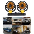 thumbnail image 4 of Dual Head Car Fan 12V, Powerful 2 Speed Dashboard Mount Adjustable Dual Head Car Fan  for Cooling, 4 of 7