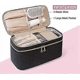 thumbnail image 2 of Large Makeup Bag Organizer,Double-Layer Travel Cosmetic Case with Acrylic Mirror,Makeup Train Case with Adjustable Dividers ,Black, 2 of 5