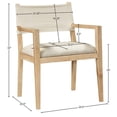 thumbnail image 3 of Bowery Hill Contemporary Cream Linen Textured Fabric Dining Arm Chair, 3 of 8