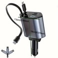 thumbnail image 2 of CHOK 60W Fast Car Phone Charger with 4-in-1 Retractable Cable  USB Car Charger Compatible For  11/12/13/14/15/Pro Max  For SamSung For Galaxy S23/22  Pixel  and For iPad Pro, 2 of 7