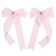 thumbnail image 4 of 2PCS Silky Satin Hair Bows Hair Clip Blue Hair Ribbon Ponytail Holder Accessories Slides Metal Clips Hair Bow for Women Girls Toddlers Teens Kids Pink & Pink -Crysta, 4 of 8