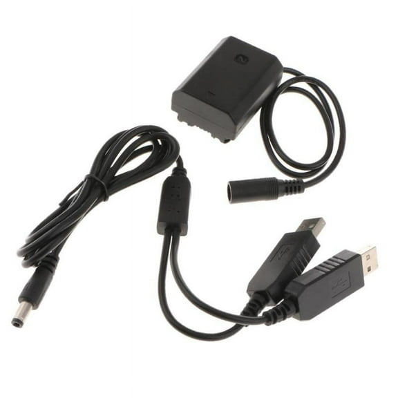 NP-FZ100 Dummy Battery Pack   Dual USB Power Cable for A7RIII A7RM3 A9