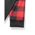 thumbnail image 6 of Family Matching Christmas Pajamas, Elk Letter Print Long-Sleeved O-Neck Tops + Plaid Pattern Trousers, 6 of 9